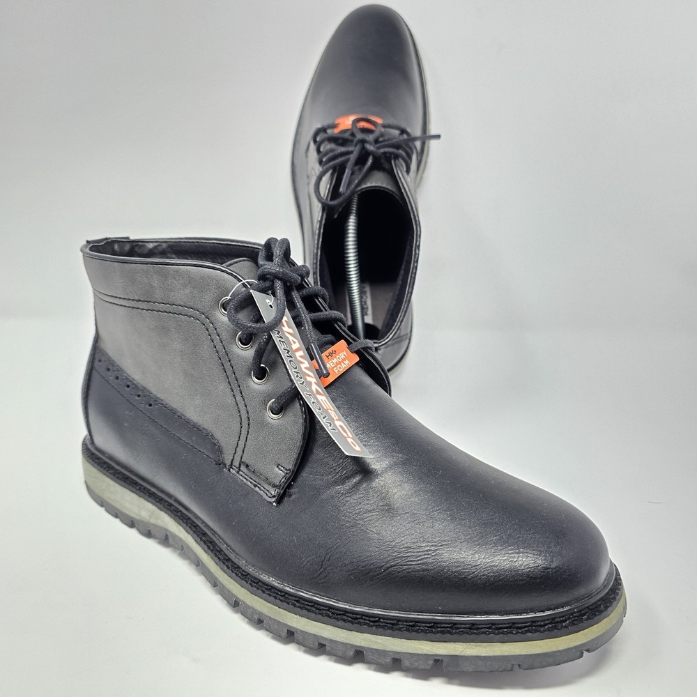 Hawke & Co Mens Fairweather Black Grey Chukka Boots Memory Foam Size 8.5 NEW